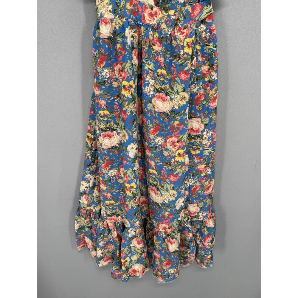 Revolve Majorelle Mistwoot Dress XS Blue Floral Midi Wrap Cottagecore Fairy - Picture 5 of 10
